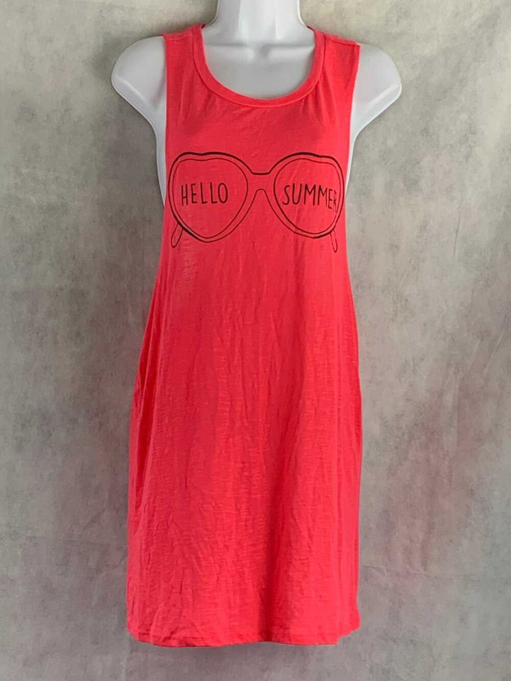 Miken Juniors Sleeveless Cutout-Back Swimsuit Cover-Up, Neon Coral, Medium